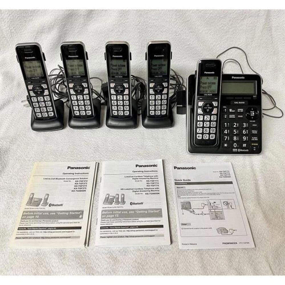 Panasonic KX-TGF780 Cordless Phone Digital Answering Machine And 5 KX-TGFA71